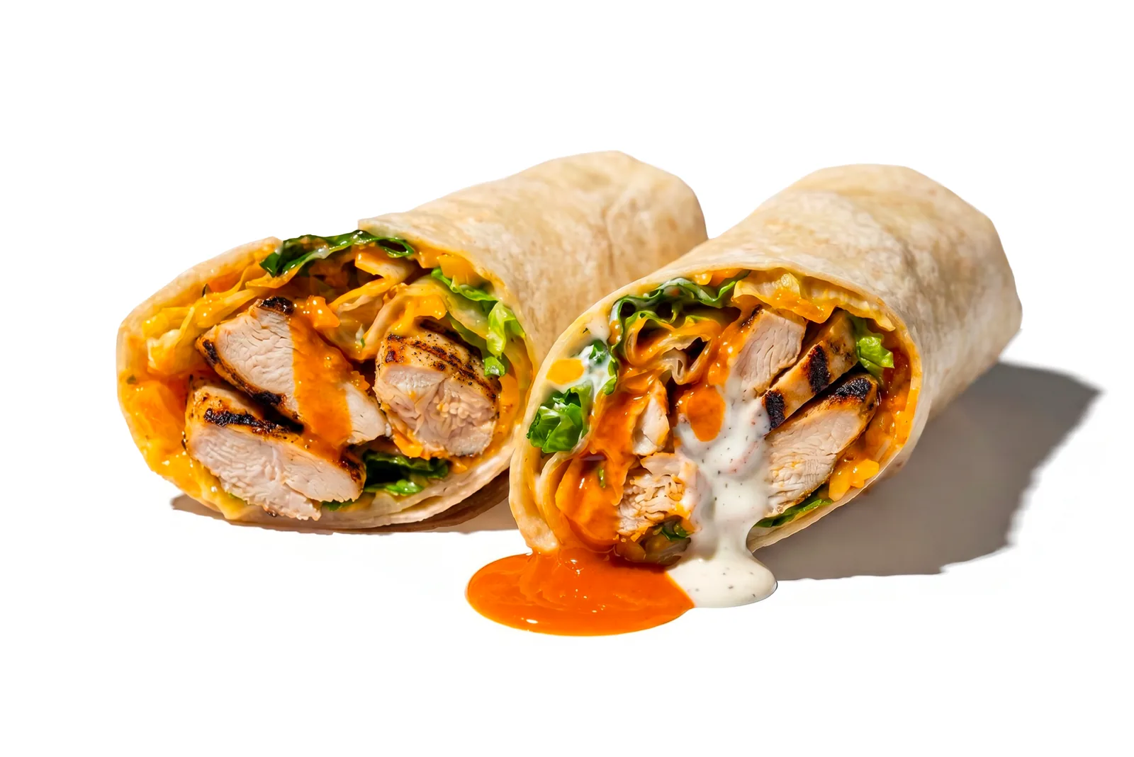Jerry J's buffalo chicken wrap product photo on white